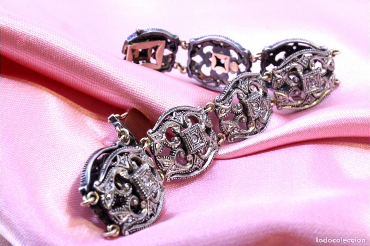 Joyeria: Pulsera en oro de 19,2K y plata con diamantes. - Foto 3
