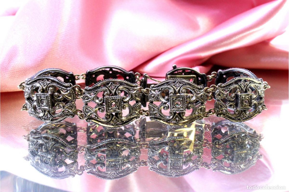Joyeria: Pulsera en oro de 19,2K y plata con diamantes. - Foto 5
