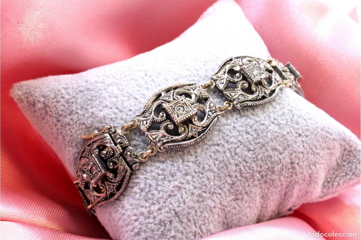 Joyeria: Pulsera en oro de 19,2K y plata con diamantes. - Foto 6