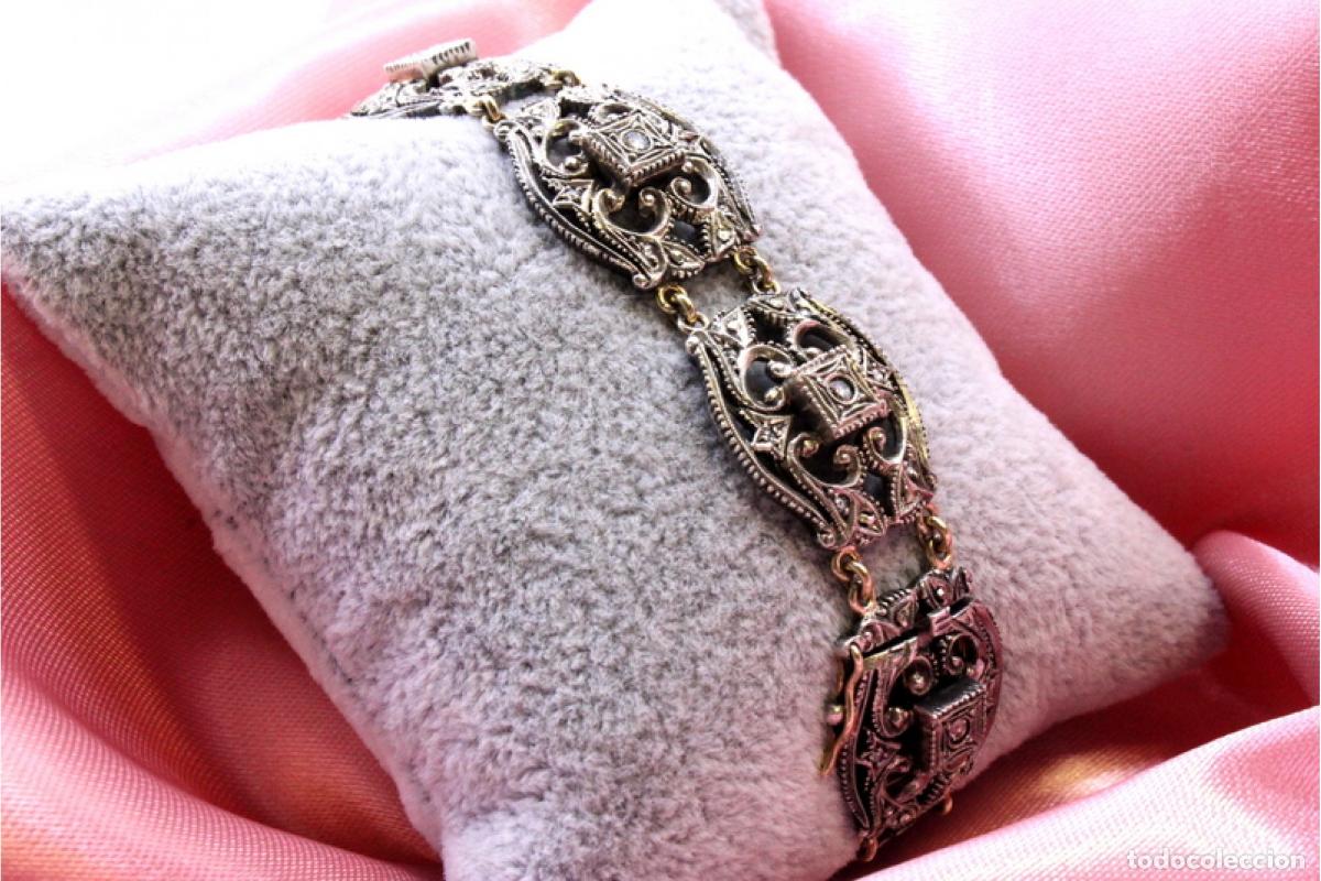 Joyeria: Pulsera en oro de 19,2K y plata con diamantes. - Foto 8