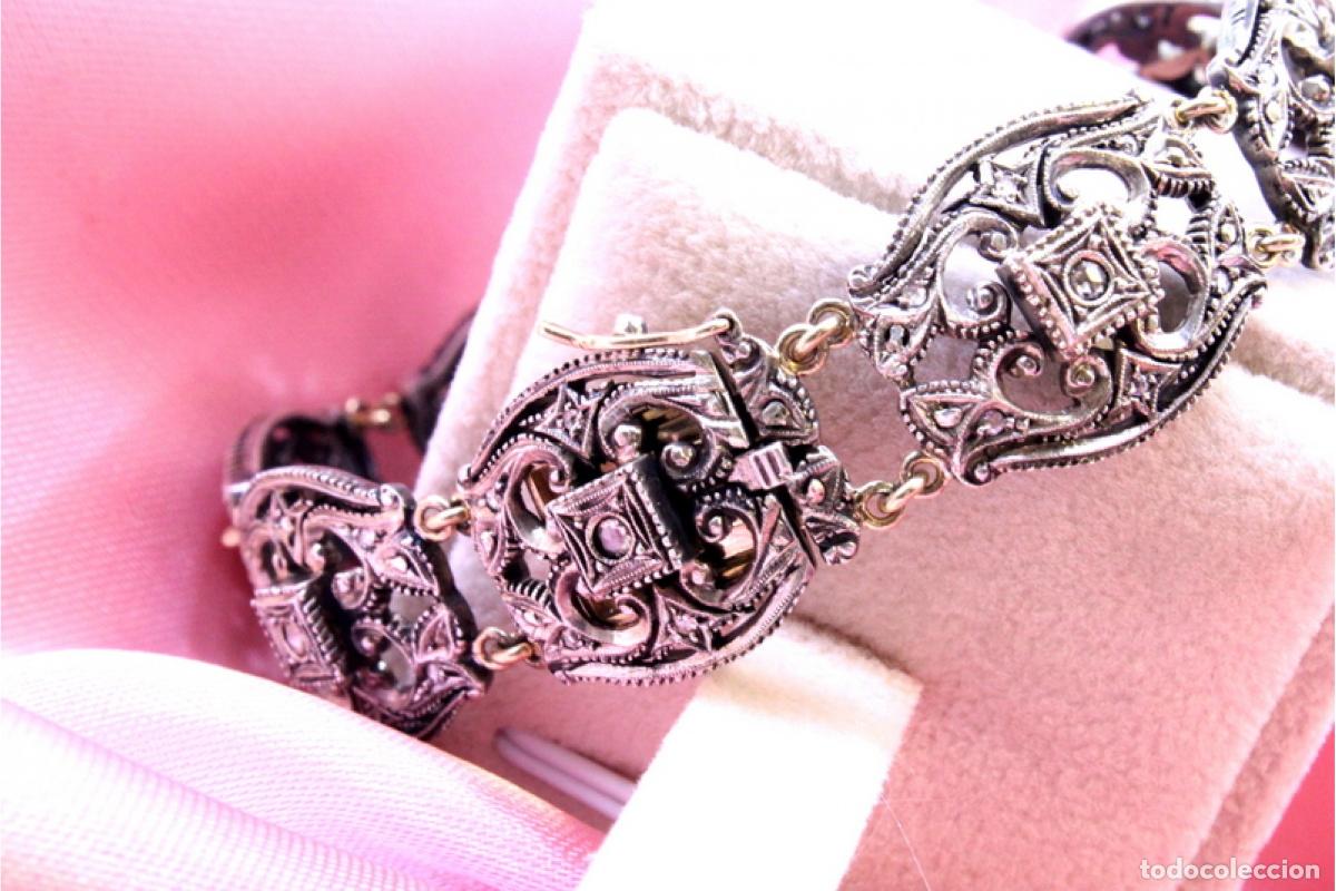 Joyeria: Pulsera en oro de 19,2K y plata con diamantes. - Foto 9