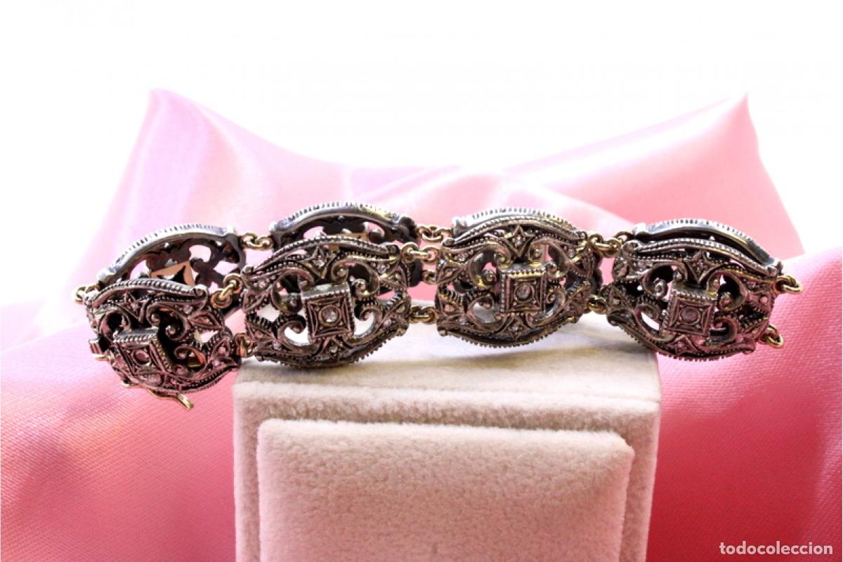 Joyeria: Pulsera en oro de 19,2K y plata con diamantes. - Foto 10