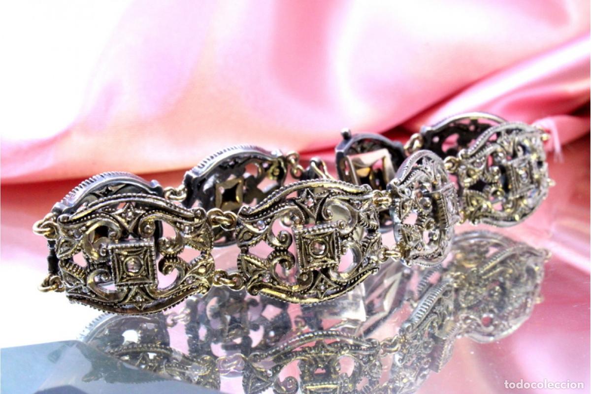 Joyeria: Pulsera en oro de 19,2K y plata con diamantes. - Foto 1