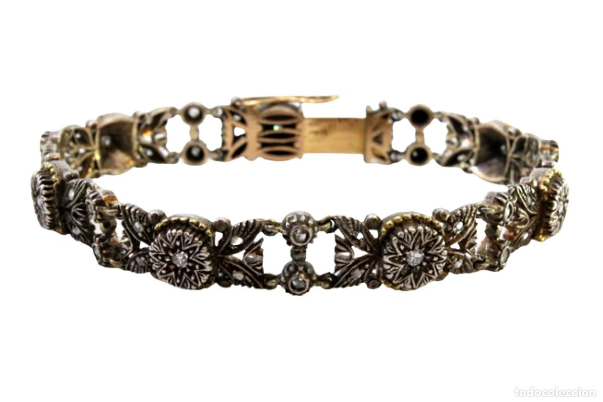 Joyeria: Pulsera de oro y plata de 19,2 quilates con diamantes - Art D&eacute;co