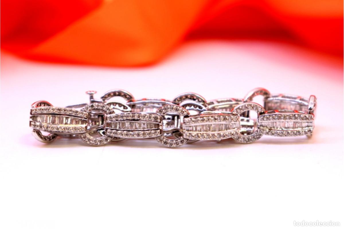 Joyeria: Pulsera de oro blanco de 15 quilates con diamantes. - Foto 3