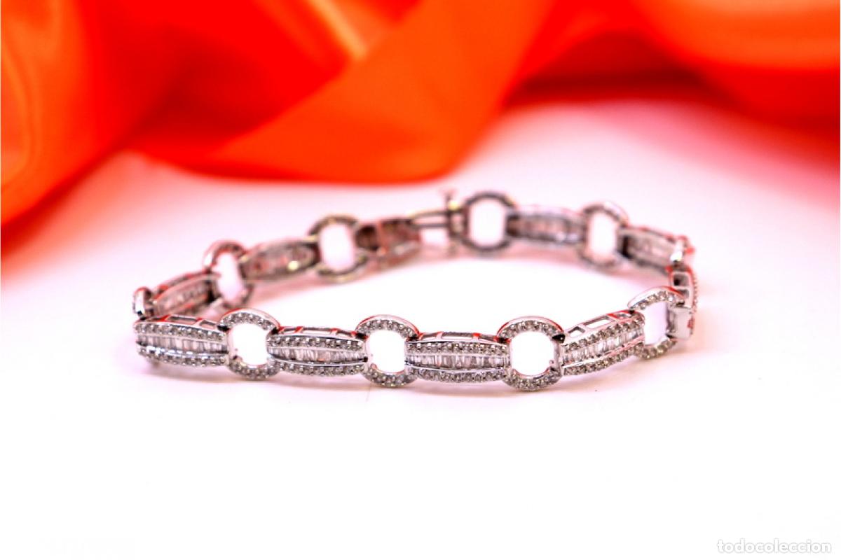 Joyeria: Pulsera de oro blanco de 15 quilates con diamantes. - Foto 5