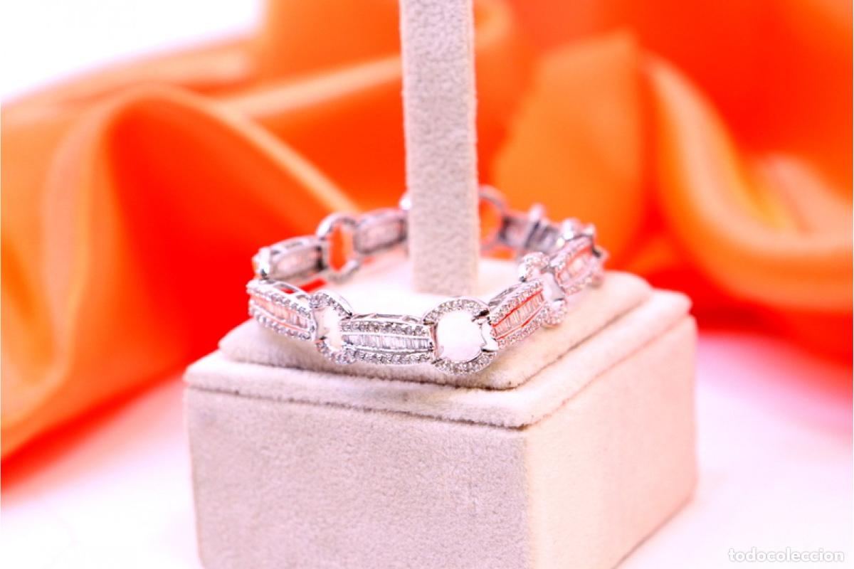 Joyeria: Pulsera de oro blanco de 15 quilates con diamantes. - Foto 6
