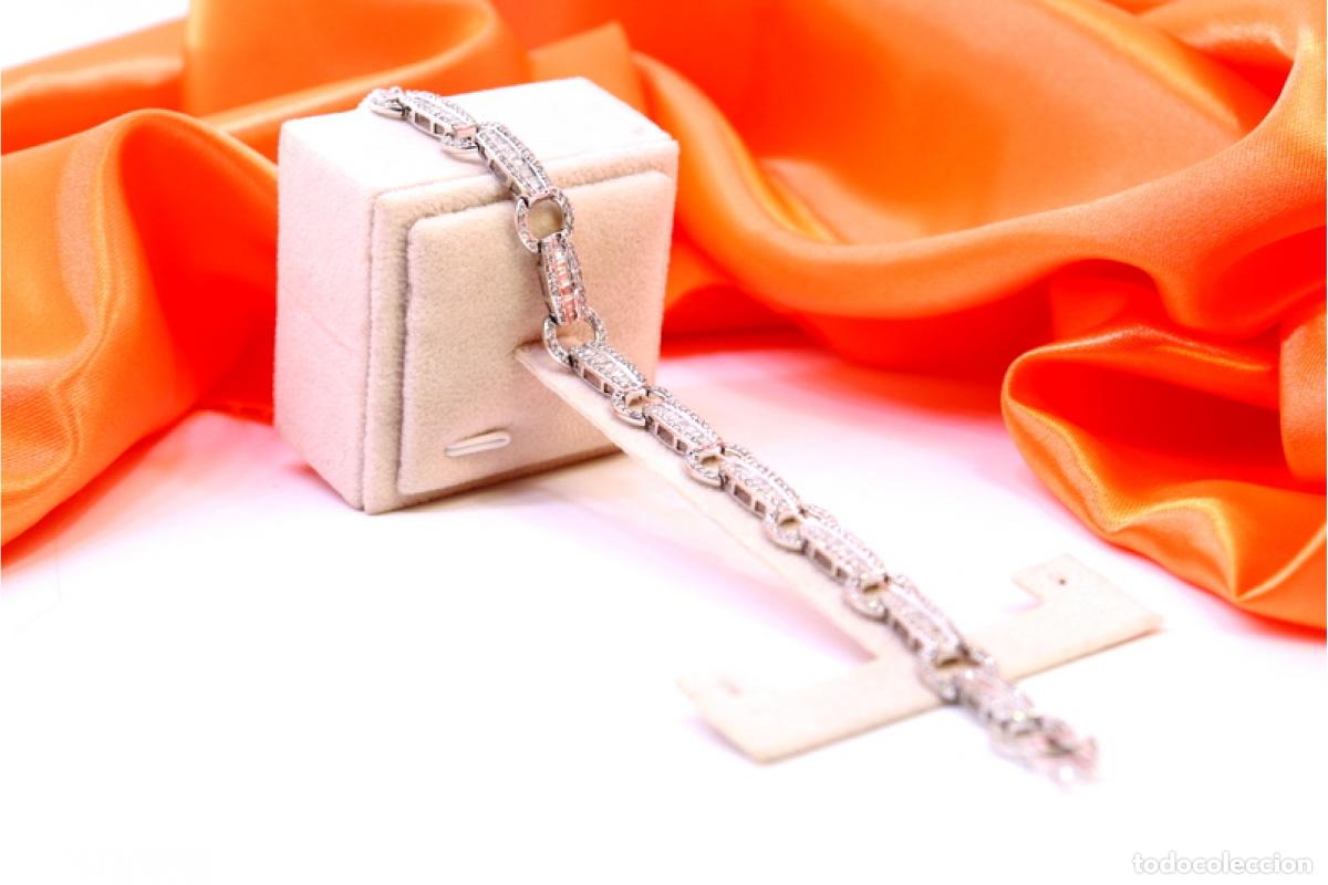 Joyeria: Pulsera de oro blanco de 15 quilates con diamantes. - Foto 7