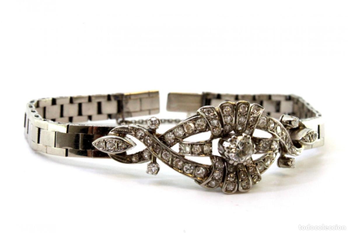 Joyeria: Pulsera de oro blanco de 19,2K con diamantes. - Foto 8