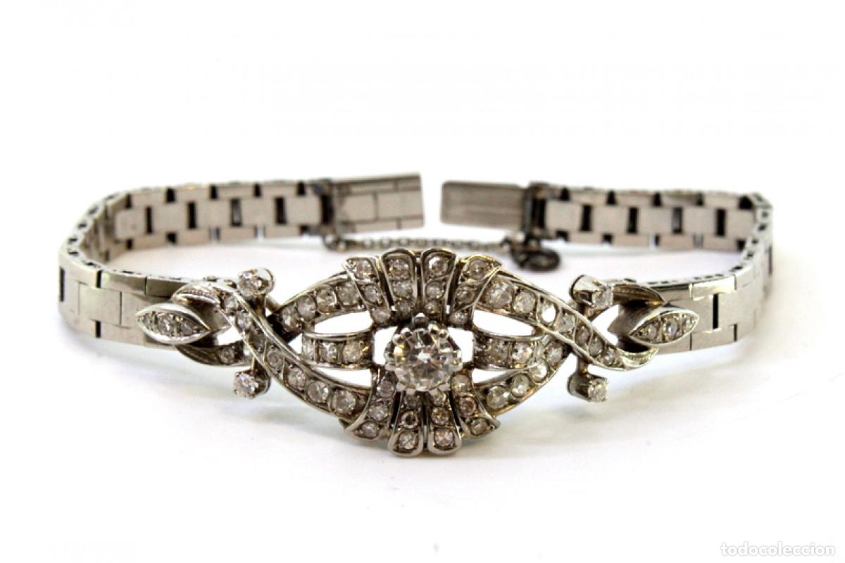 Joyeria: Pulsera de oro blanco de 19,2K con diamantes. - Foto 9