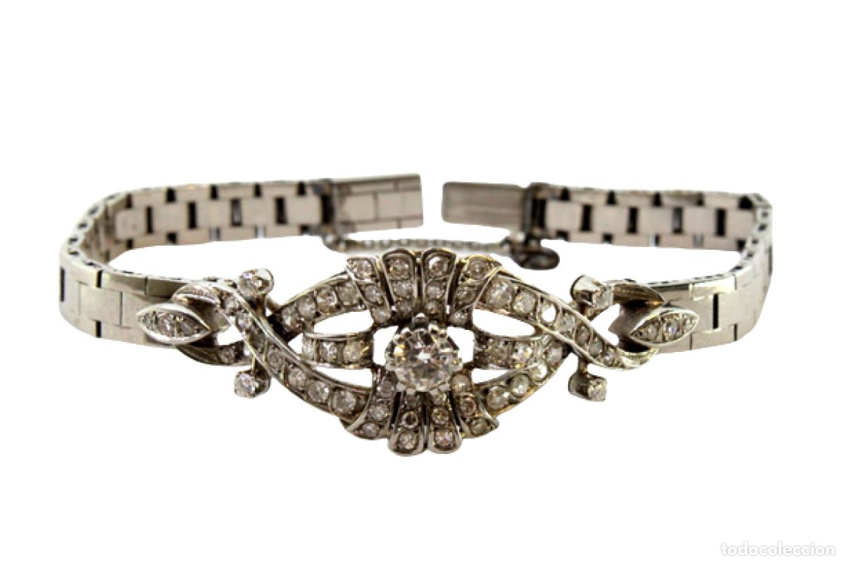 Joyeria: Pulsera de oro blanco de 19,2K con diamantes. - Foto 1