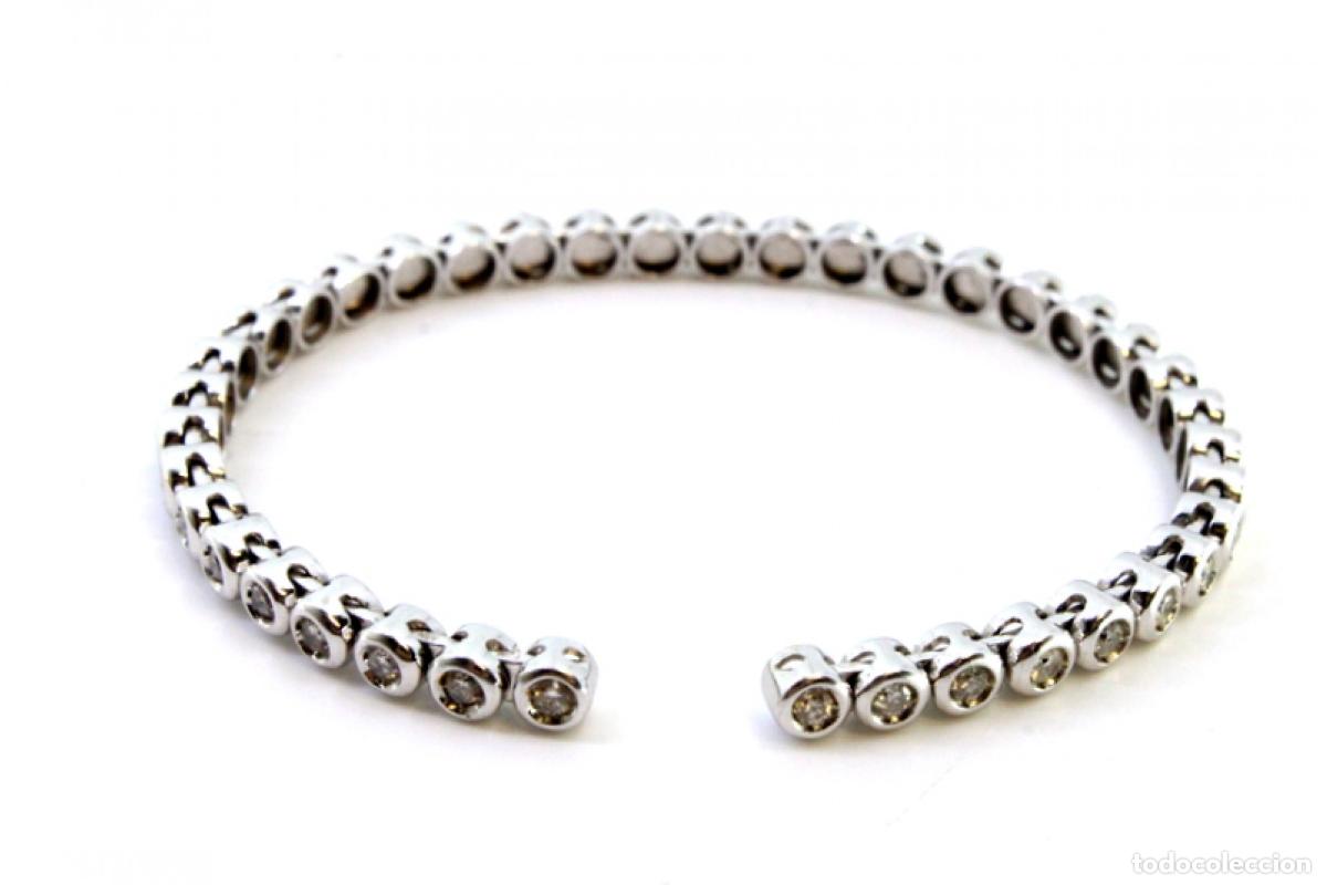 Joyeria: Pulsera de oro blanco de 18 quilates con diamantes. - Foto 2