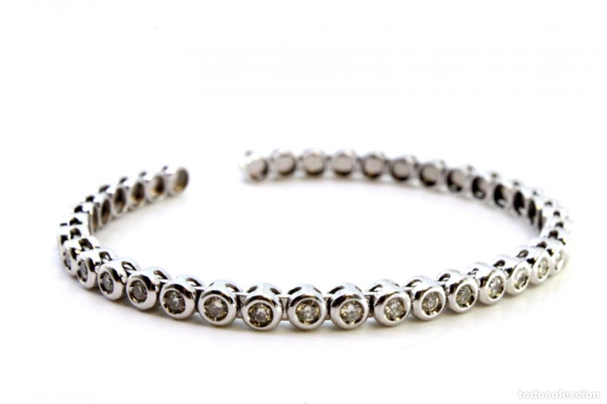 Joyeria: Pulsera de oro blanco de 18 quilates con diamantes. - Foto 4