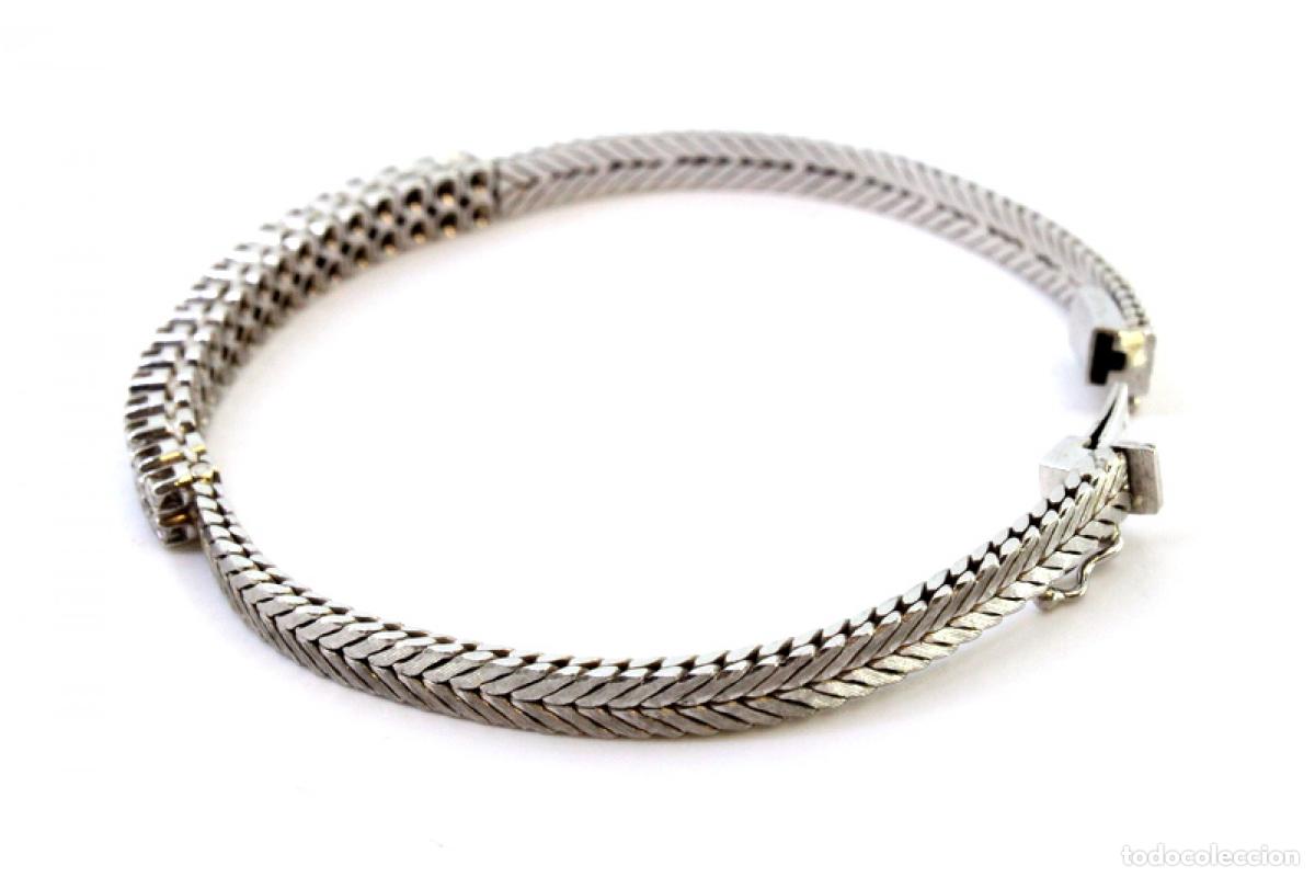 Joyeria: Pulsera de oro blanco de 19,2K con diamantes. - Foto 3
