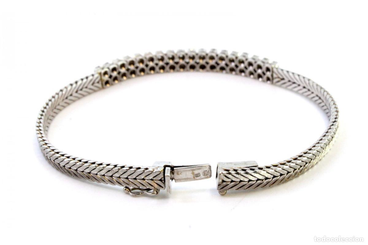 Joyeria: Pulsera de oro blanco de 19,2K con diamantes. - Foto 5