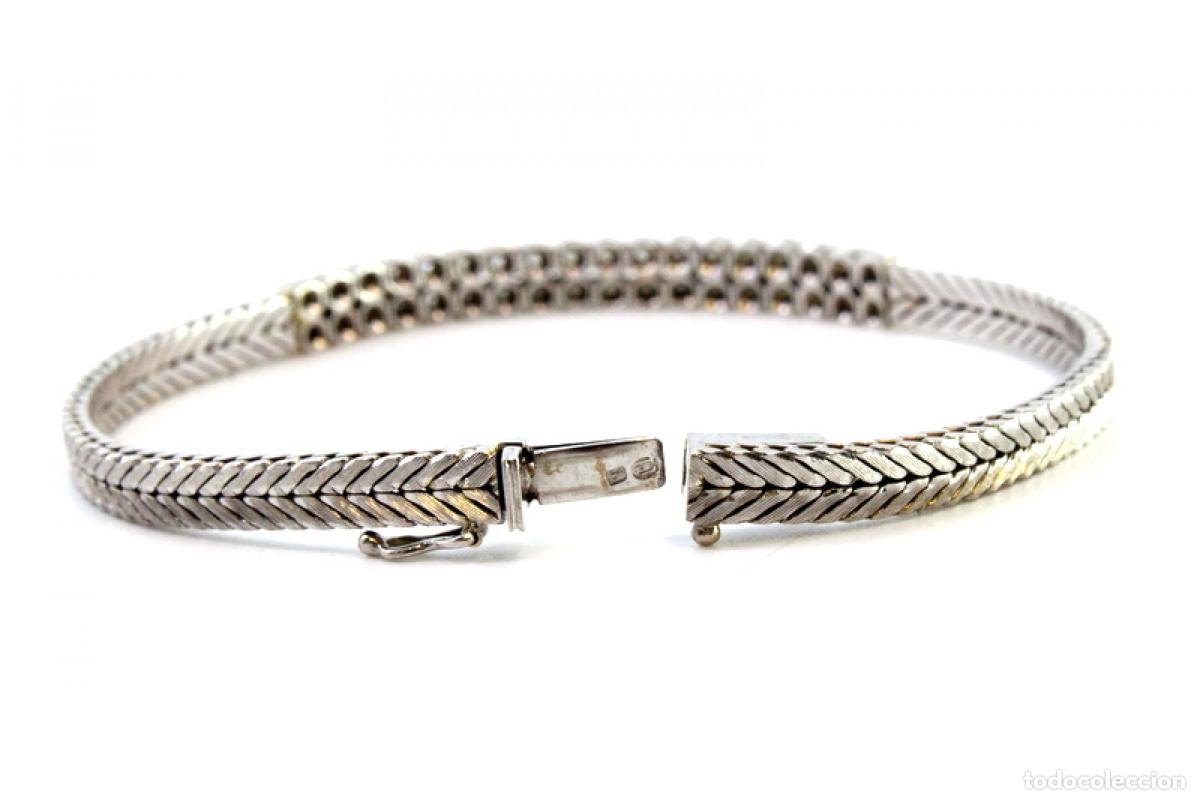 Joyeria: Pulsera de oro blanco de 19,2K con diamantes. - Foto 6