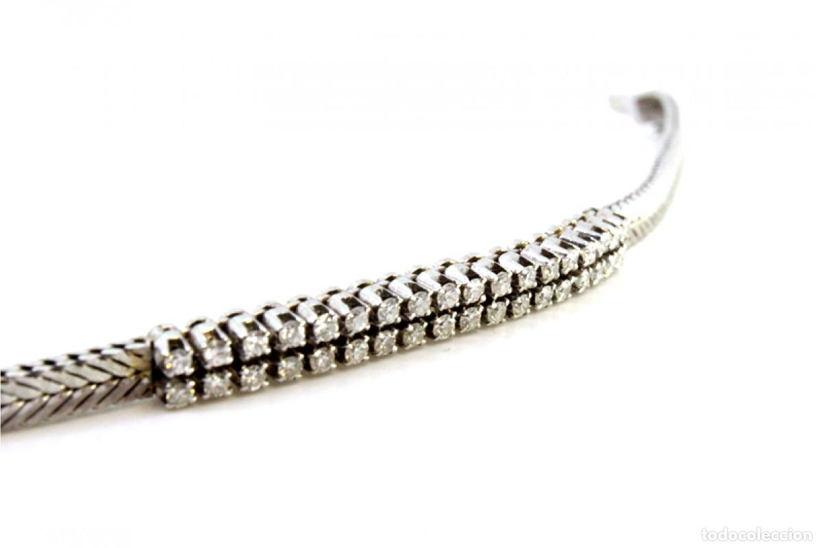 Joyeria: Pulsera de oro blanco de 19,2K con diamantes. - Foto 7