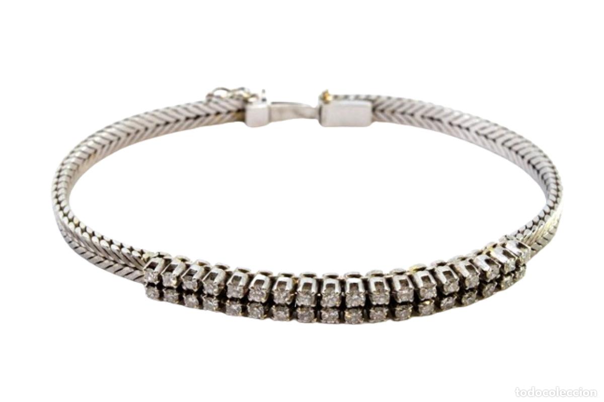 Joyeria: Pulsera de oro blanco de 19,2K con diamantes. - Foto 1