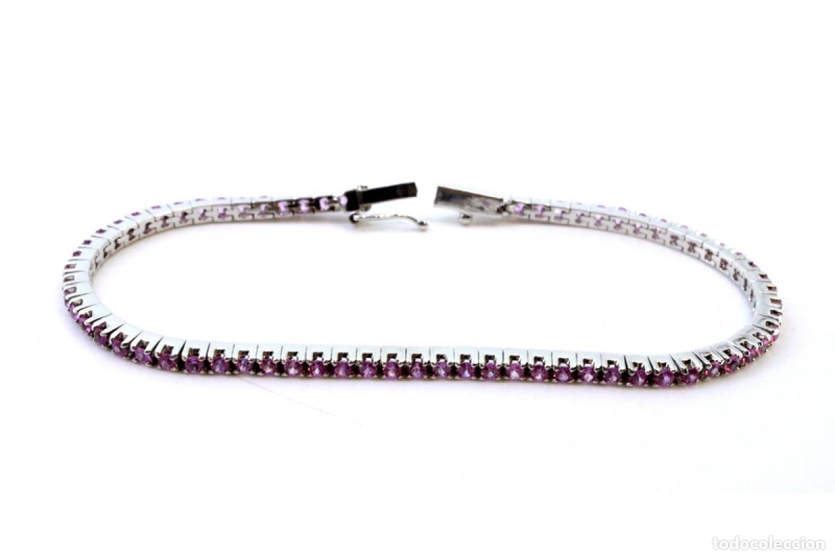 Joyeria: Pulsera de oro blanco de 19,2K con rub&iacute;es. - Foto 4