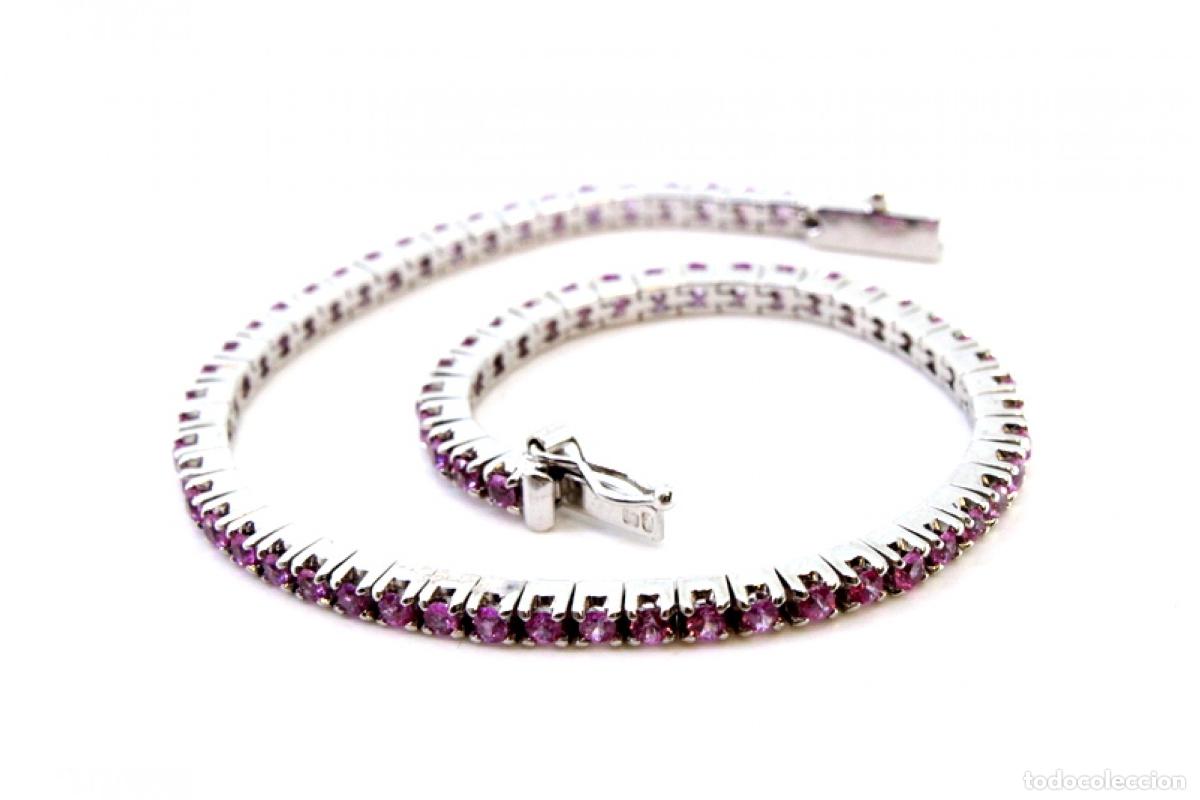 Joyeria: Pulsera de oro blanco de 19,2K con rub&iacute;es. - Foto 5