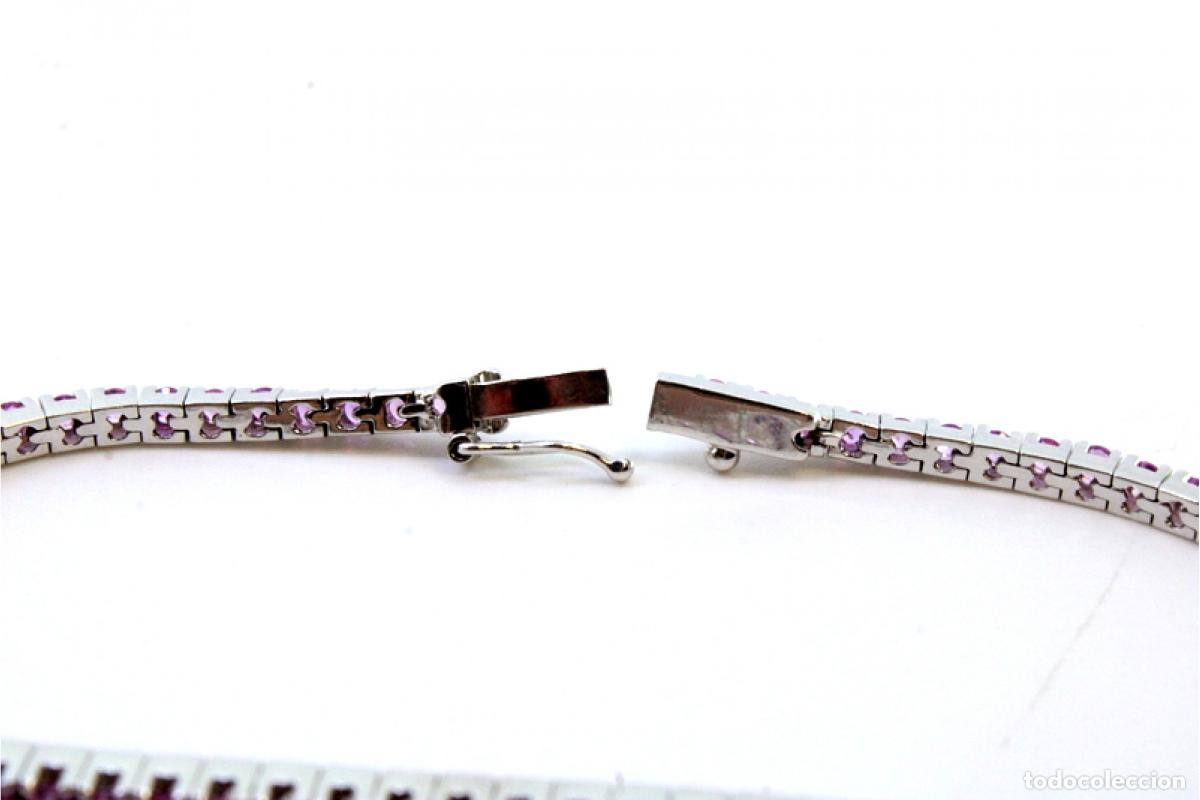 Joyeria: Pulsera de oro blanco de 19,2K con rub&iacute;es. - Foto 6