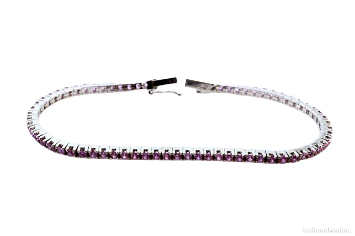 Joyeria: Pulsera de oro blanco de 19,2K con rub&iacute;es. - Foto 1