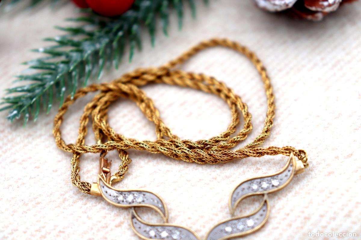 Joyeria: Collar de oro y plata de 18 quilates con perla y diamantes. - Foto 8