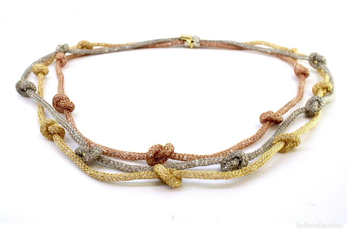 Joyeria: Collar de oro tricolor de 19,2 quilates - Foto 2