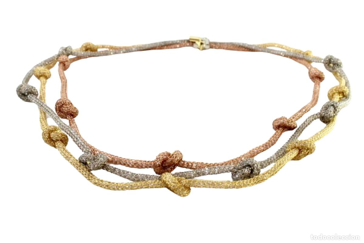 Jewelry: Collar de oro tricolor de 19,2 quilates