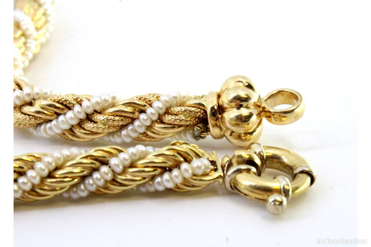 Joyeria: Pulsera y collar en oro de 19,2K con perlas. - Foto 4