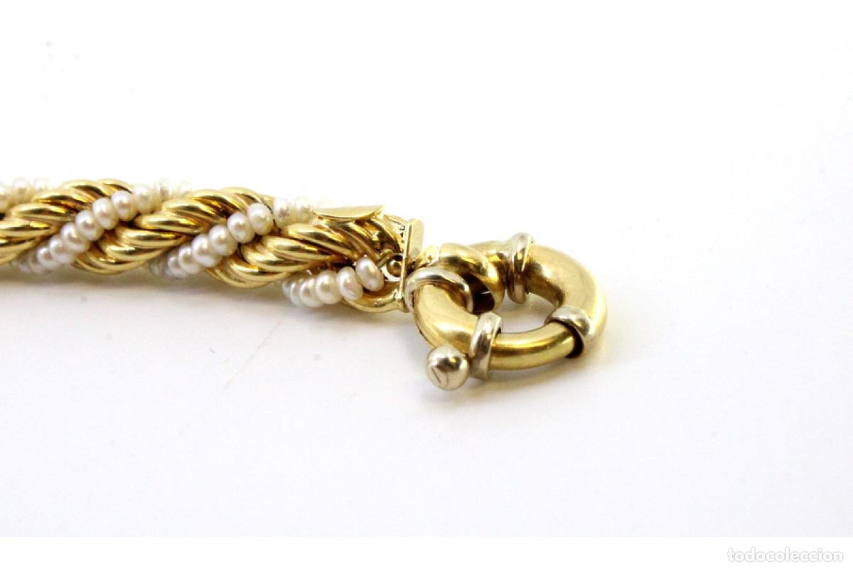 Joyeria: Pulsera y collar en oro de 19,2K con perlas. - Foto 6