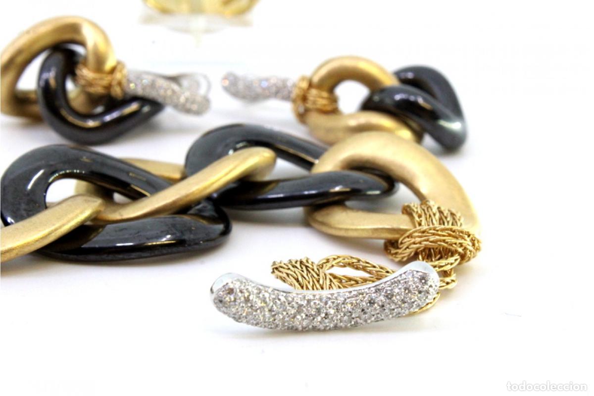 Joyeria: Conjunto de pulsera, anillo y pendientes en oro de 19,2K. - Foto 8