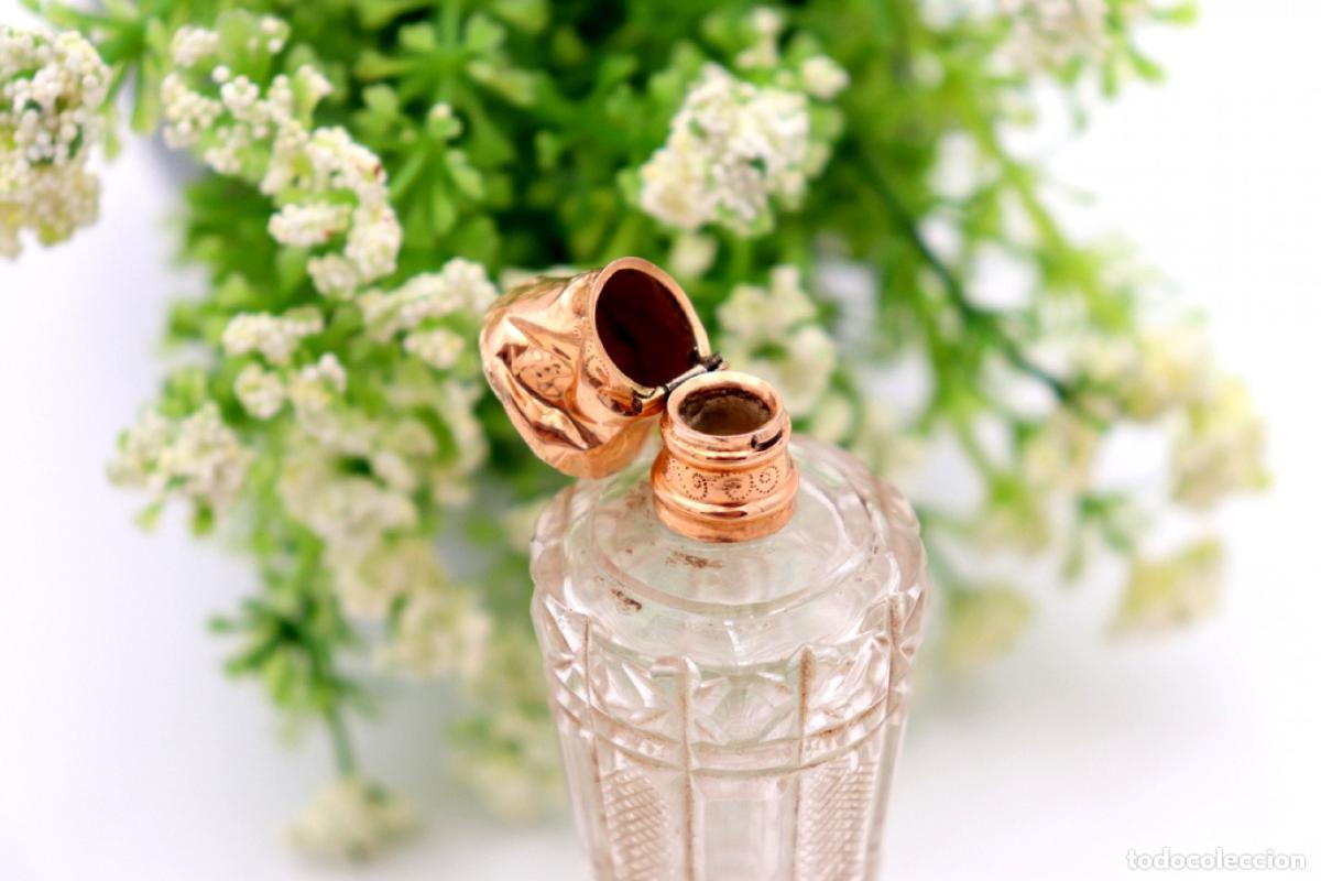 Joyeria: Frasco de perfume, fabricado en cristal y oro de 15K. - Foto 2