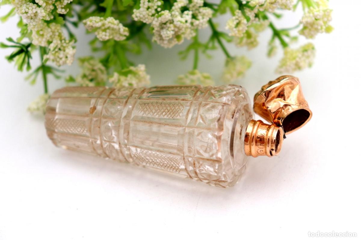 Joyeria: Frasco de perfume, fabricado en cristal y oro de 15K. - Foto 3