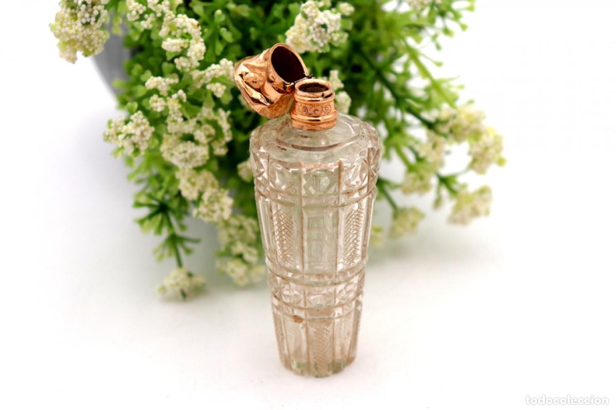 Joyeria: Frasco de perfume, fabricado en cristal y oro de 15K. - Foto 4