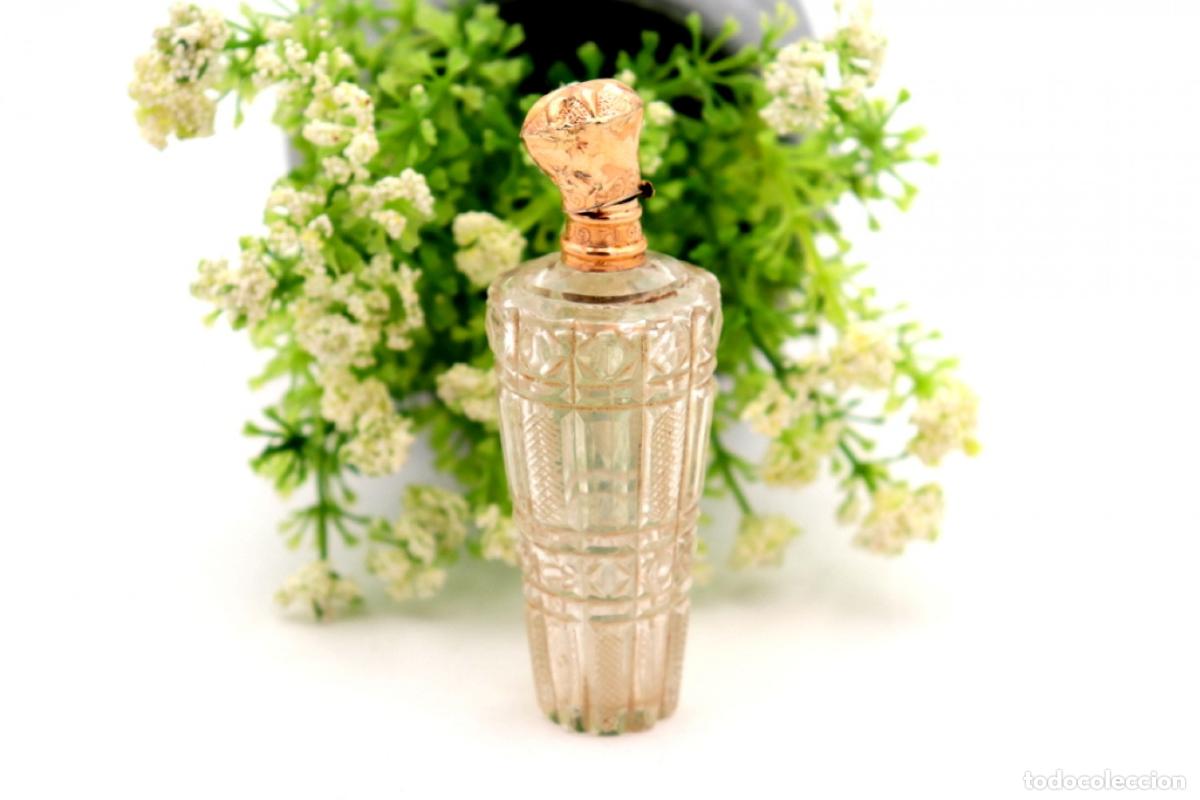 Joyeria: Frasco de perfume, fabricado en cristal y oro de 15K. - Foto 1