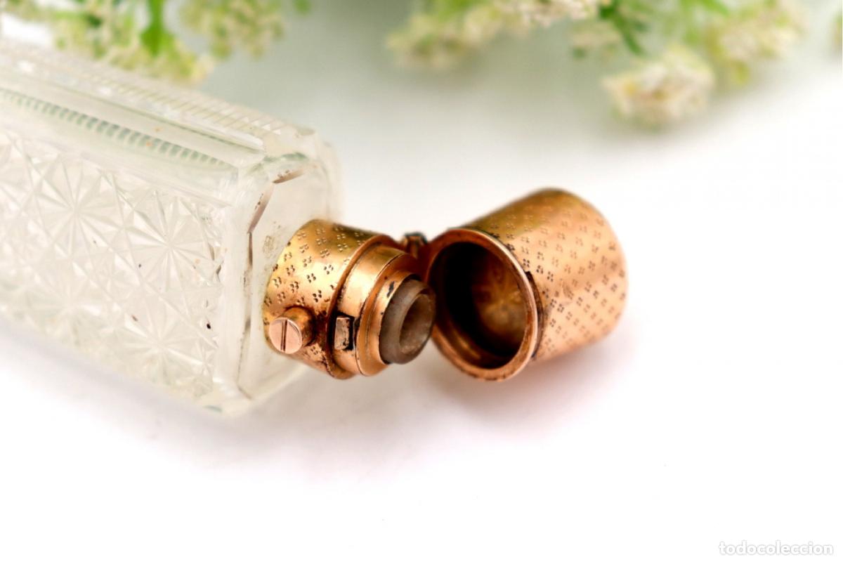 Joyeria: Frasco de perfume, fabricado en cristal y oro de 15K. - Foto 2