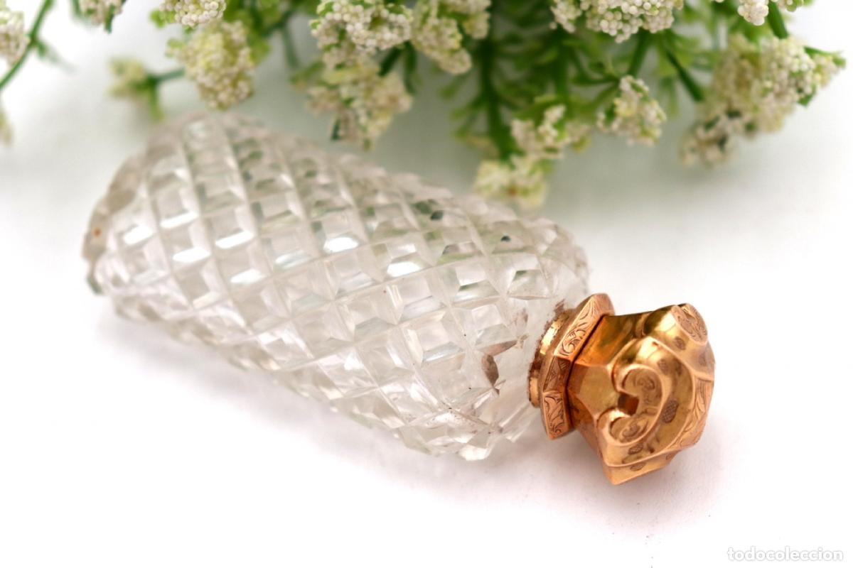 Joyeria: Frasco de perfume, fabricado en cristal y oro de 15K. - Foto 2