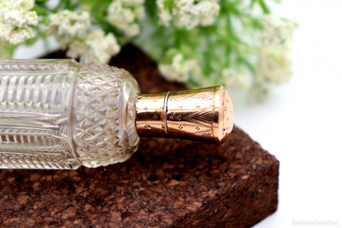 Joyeria: Frasco de perfume, fabricado en cristal y oro de 15K. - Foto 3
