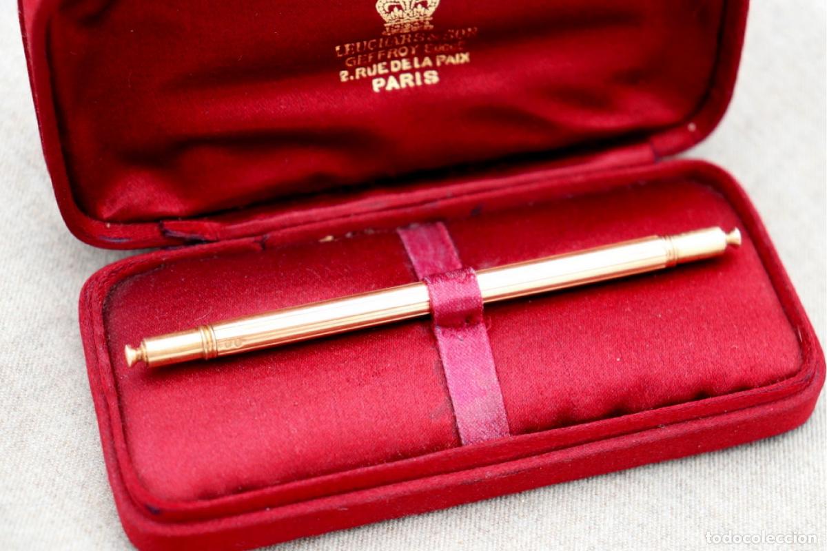 Joyeria: Portaminas y bol&iacute;grafo, en oro de 18 quilates.