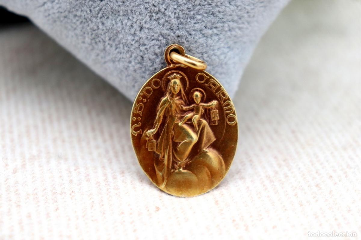 Schmuck: Colgante de Oro 19,2K - Nuestra Se&ntilde;ora del Carmen y Sagrado Coraz&oacute;n de Jes&uacute;s
