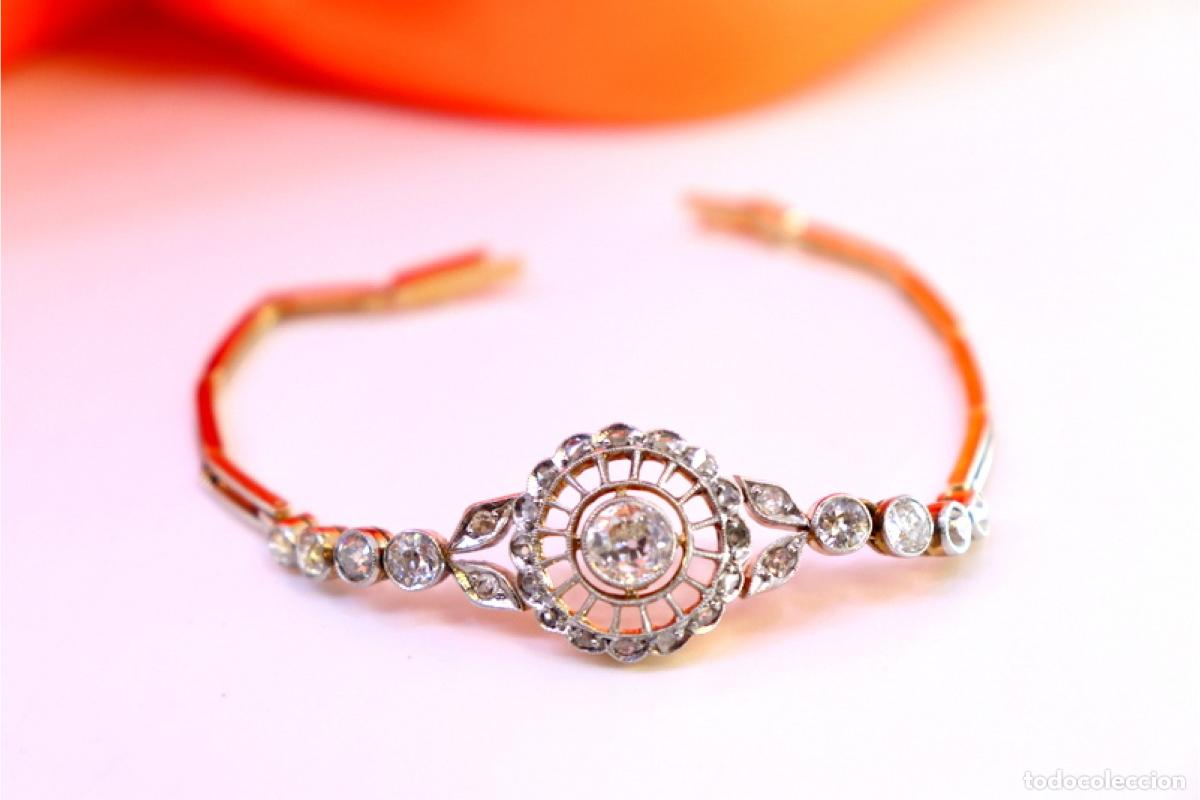 Joyeria: Pulsera de oro de 18 quilates y platino con diamantes - Art D&eacute;co