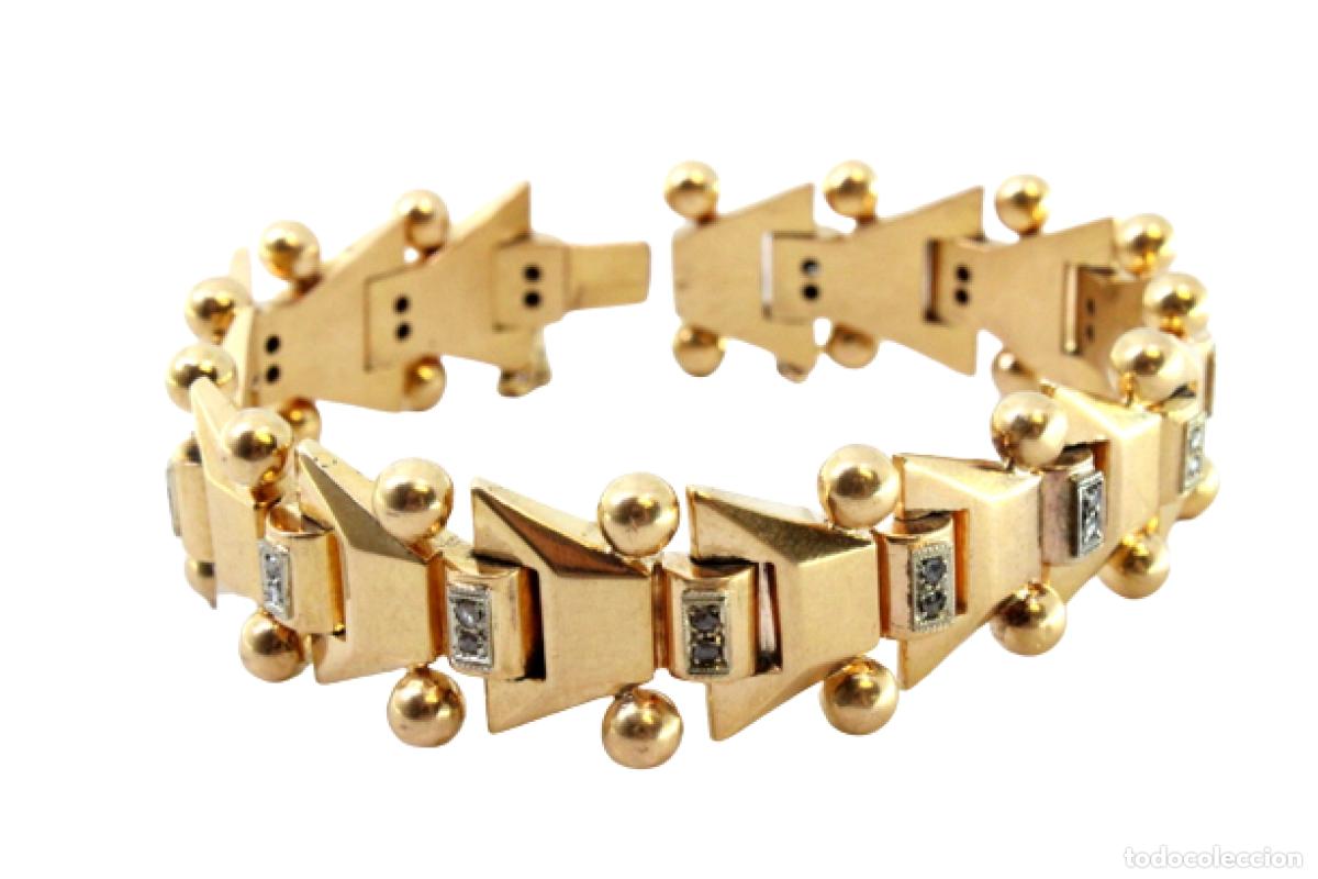 Joyeria: Pulsera de oro de 19,2 quilates con diamantes - Art D&eacute;co