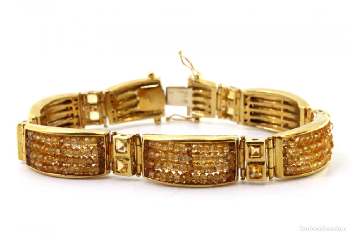 Joyeria: Pulsera de Oro 19.2K con topacio y cuarzo - Foto 3