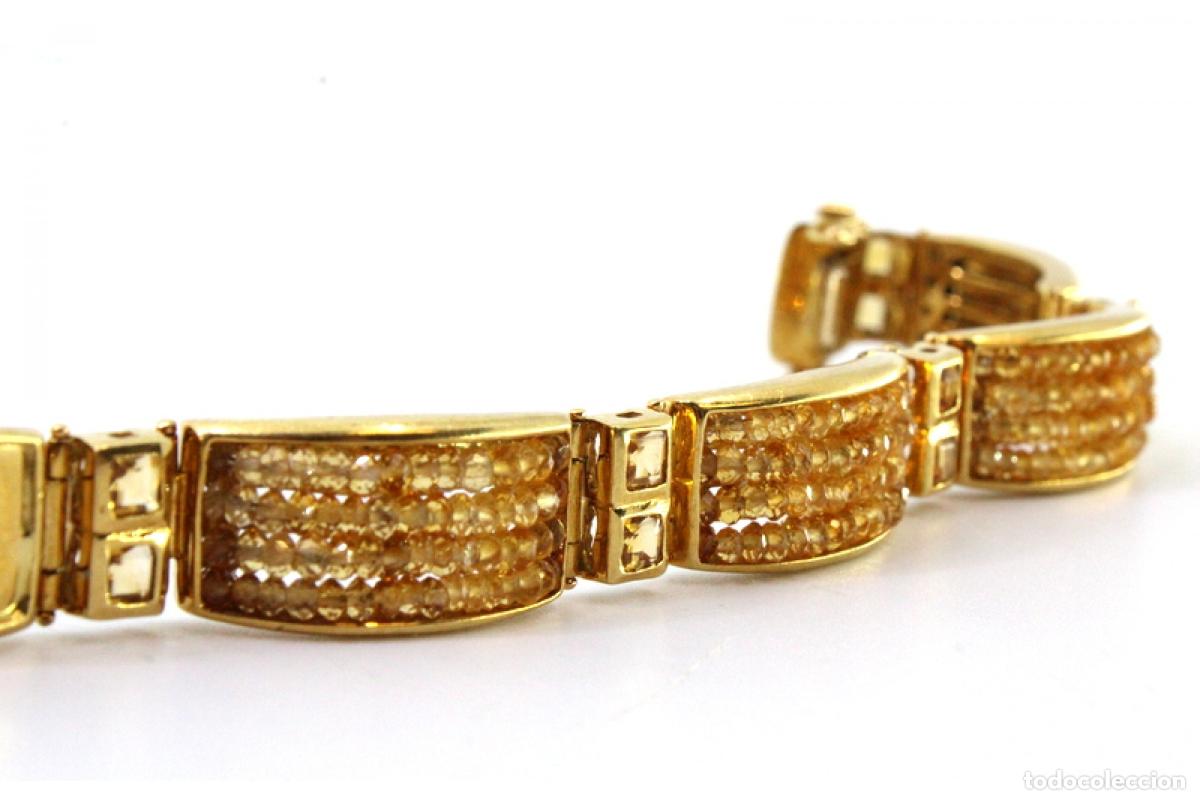 Joyeria: Pulsera de Oro 19.2K con topacio y cuarzo - Foto 4