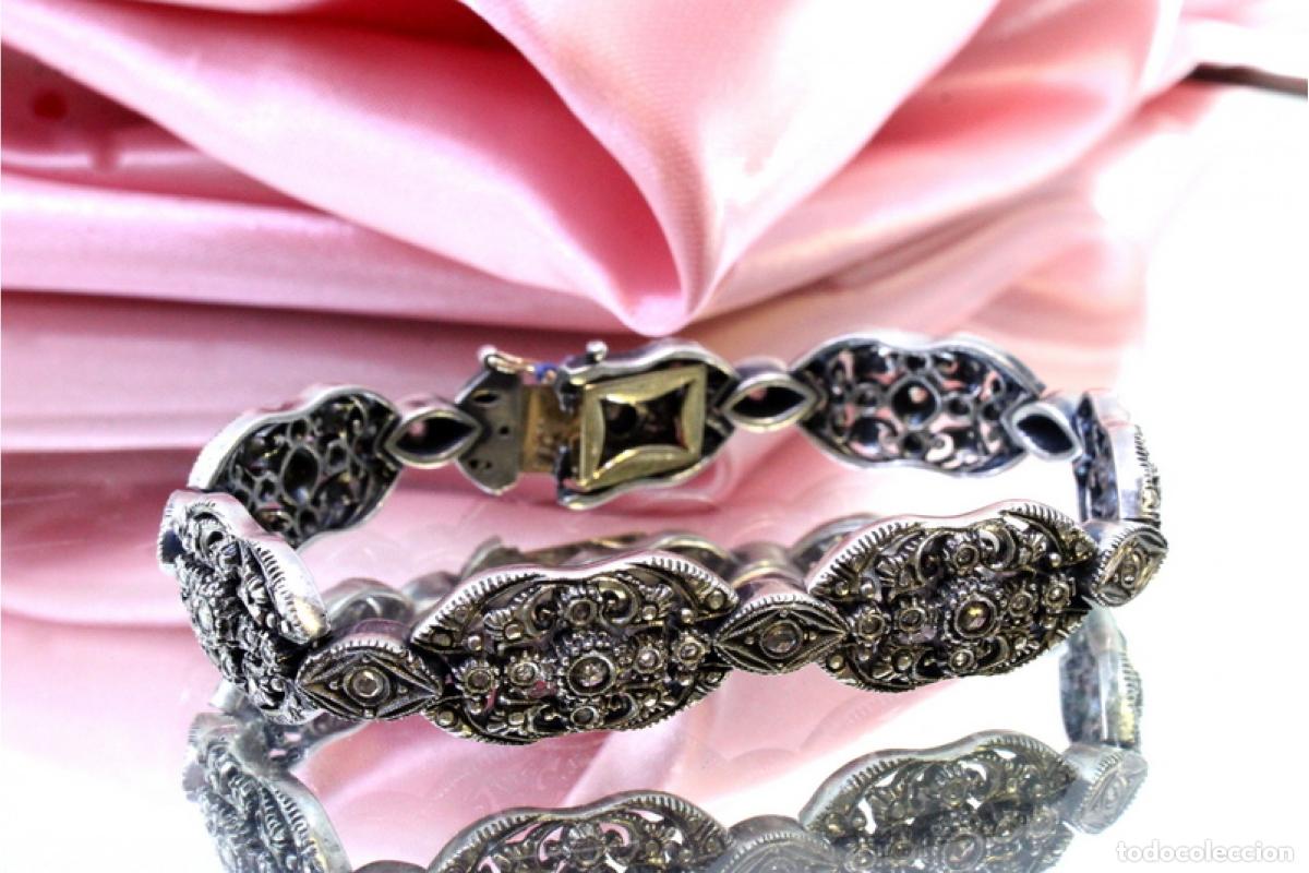 Joalharia: Pulsera en oro de 19,2K y plata con diamantes.
