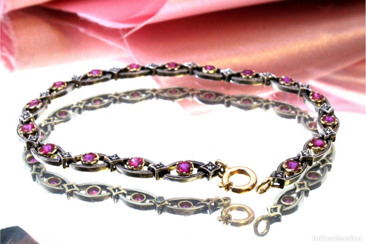 Joalharia: Pulsera en oro de 19,2K y plata con diamantes.