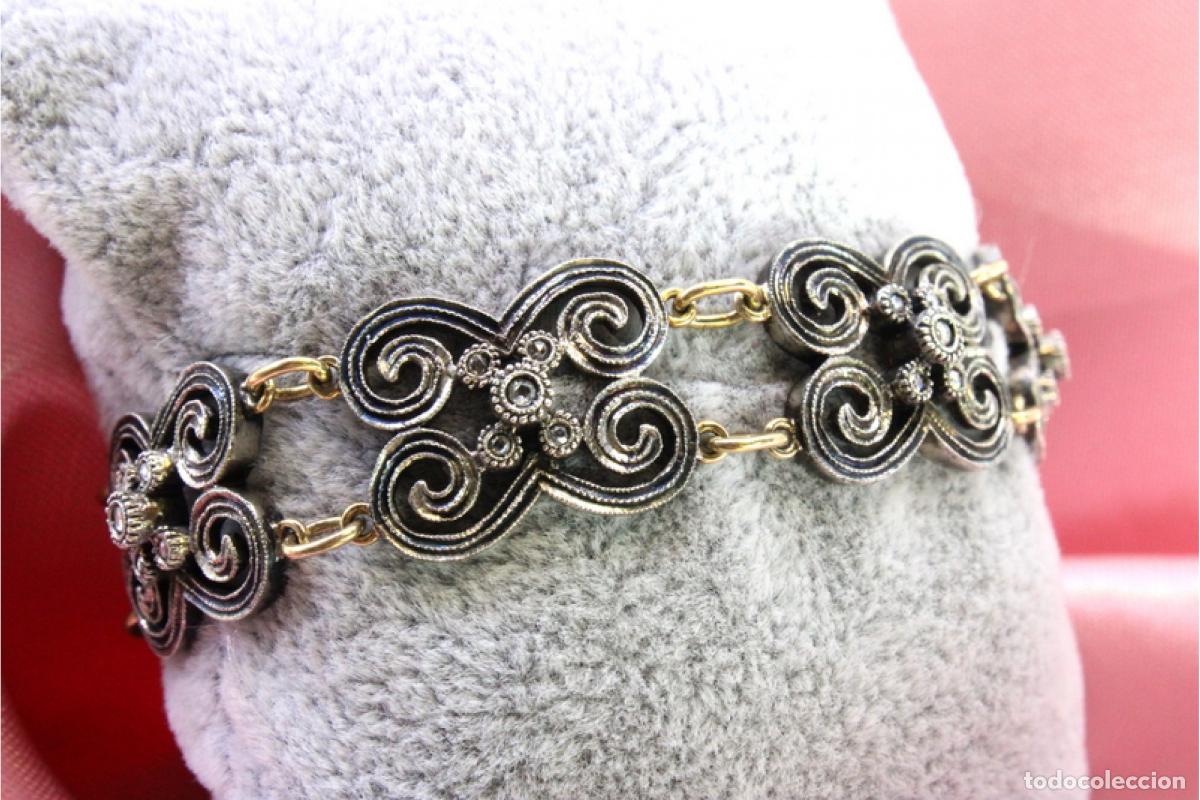 Joyeria: Pulsera en oro de 19,2K y plata con diamantes. - Foto 2
