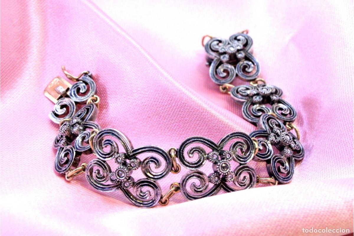 Joyeria: Pulsera en oro de 19,2K y plata con diamantes. - Foto 5