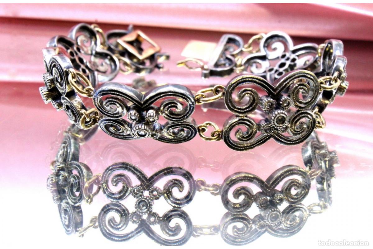Joyeria: Pulsera en oro de 19,2K y plata con diamantes. - Foto 6